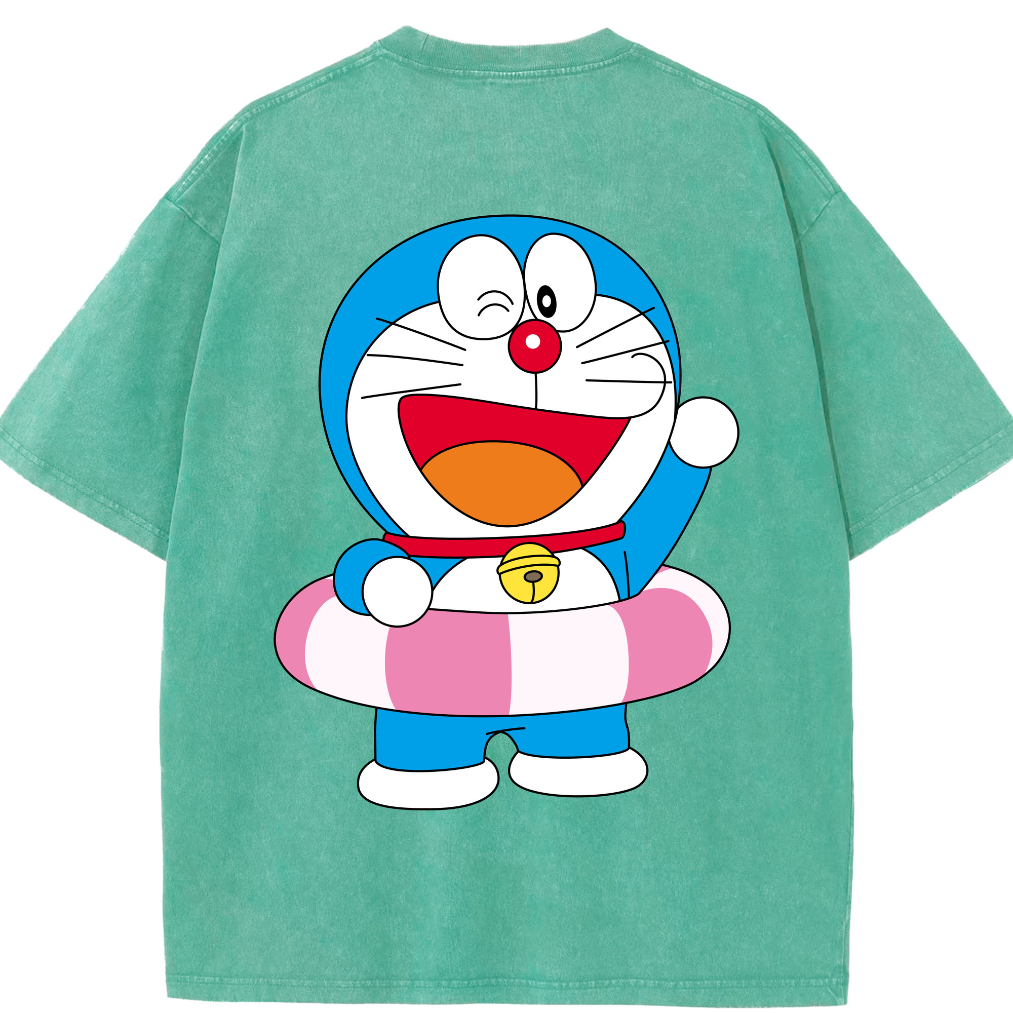 （画像用） ドラえもん Doraemon 綿100% ヴィンテージ風 半袖Tシャツ（背面プリント）
